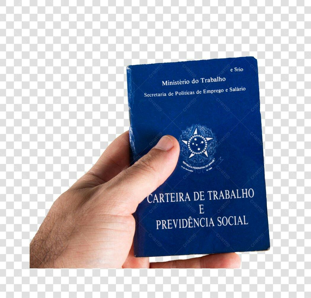 Ícone Carteira de Trabalho Brasileira CTPS na mão PNG com fundo transparente