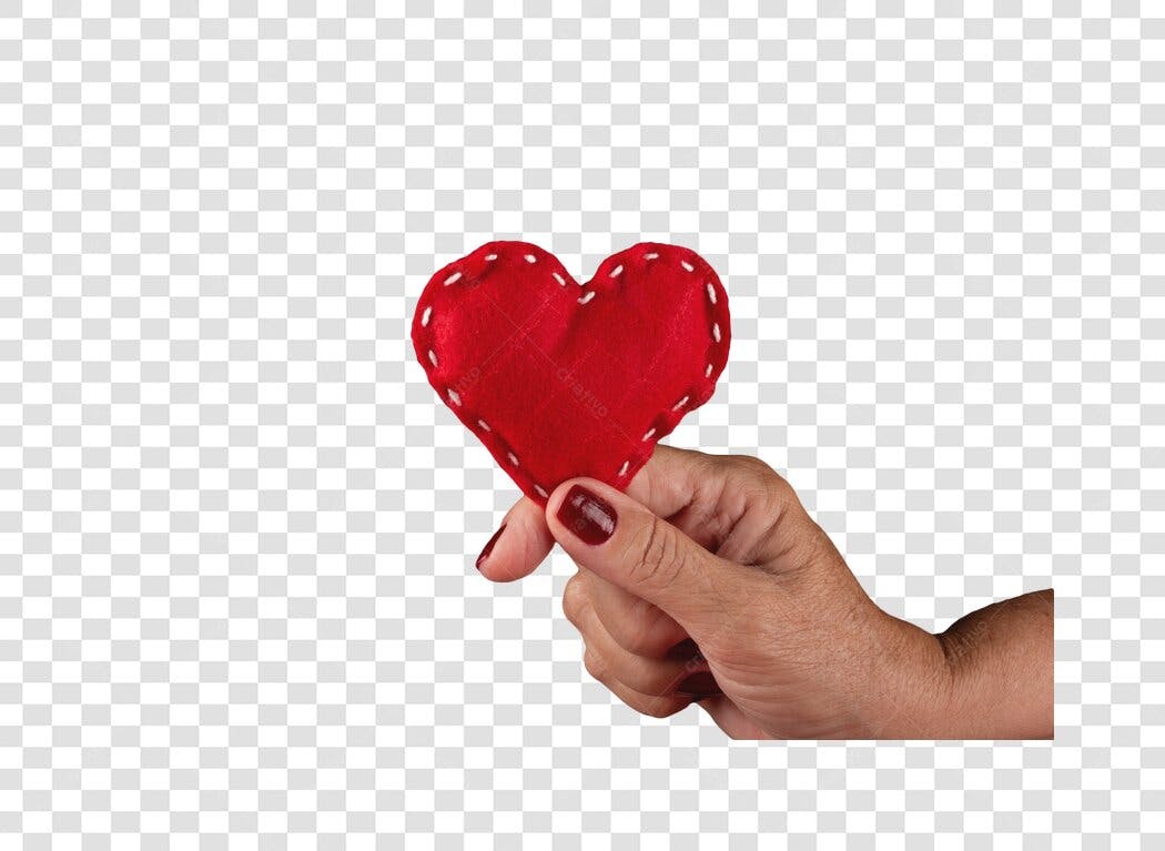 Post Instagram Coração de Feltro Vermelho para Dia dos Namorados PNG com fundo transparente