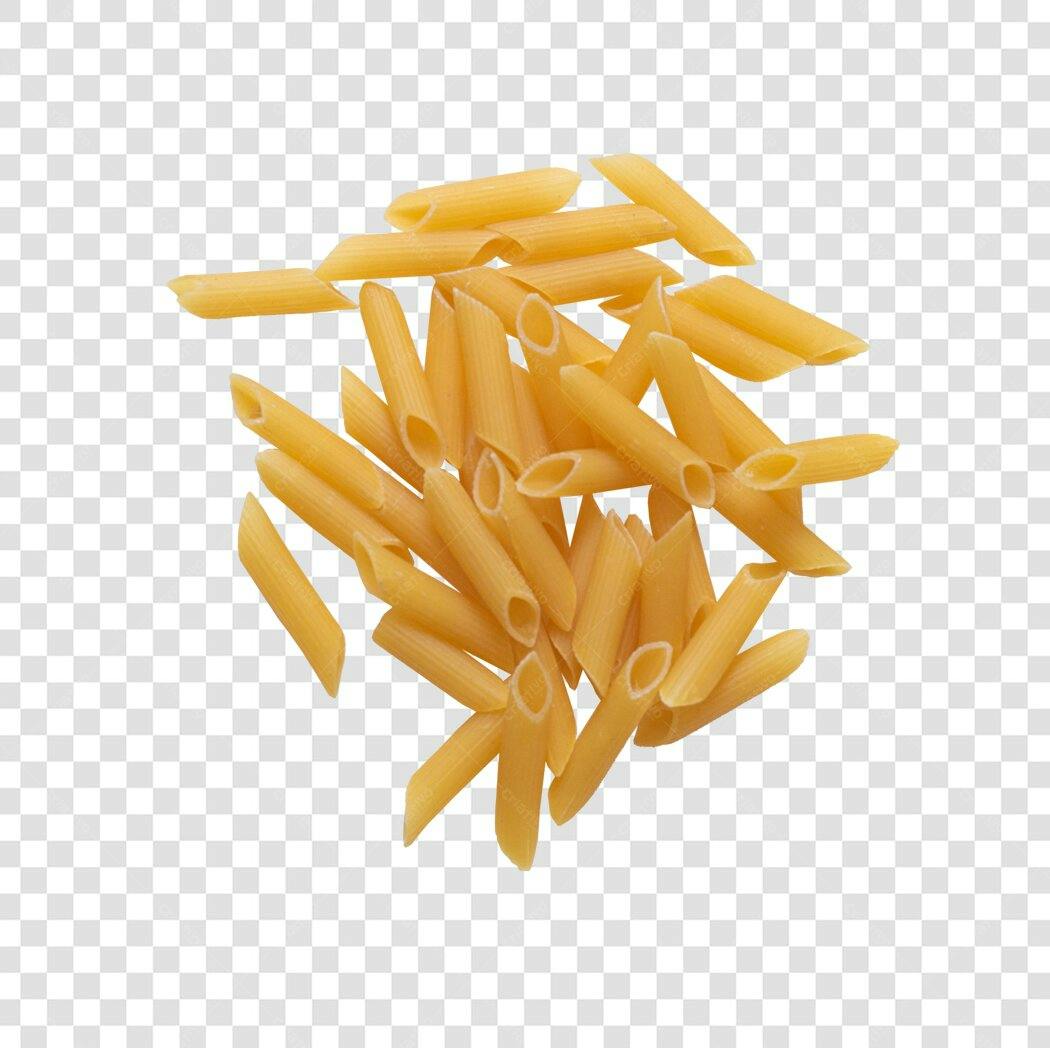 Imagem Macarrão Penne Cru Amarelo para Receitas PNG com fundo transparente