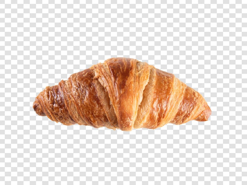 Croissant fresco dourado e crocante para padaria PNG com fundo transparente