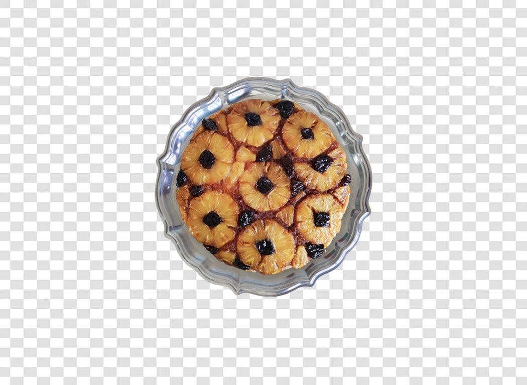 Bolo de Abacaxi Invertido Dourado para Receitas e Festas PNG com fundo transparente