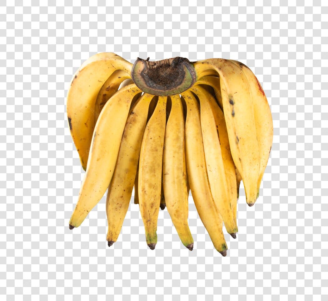 Cacho de Bananas Maduras Amarelas PNG com fundo transparente