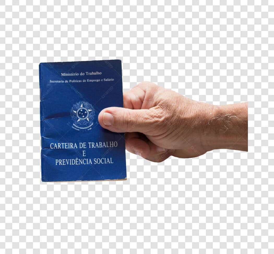 Documento Carteira de Trabalho Brasileira Mão Adulta Emprego PNG com fundo transparente