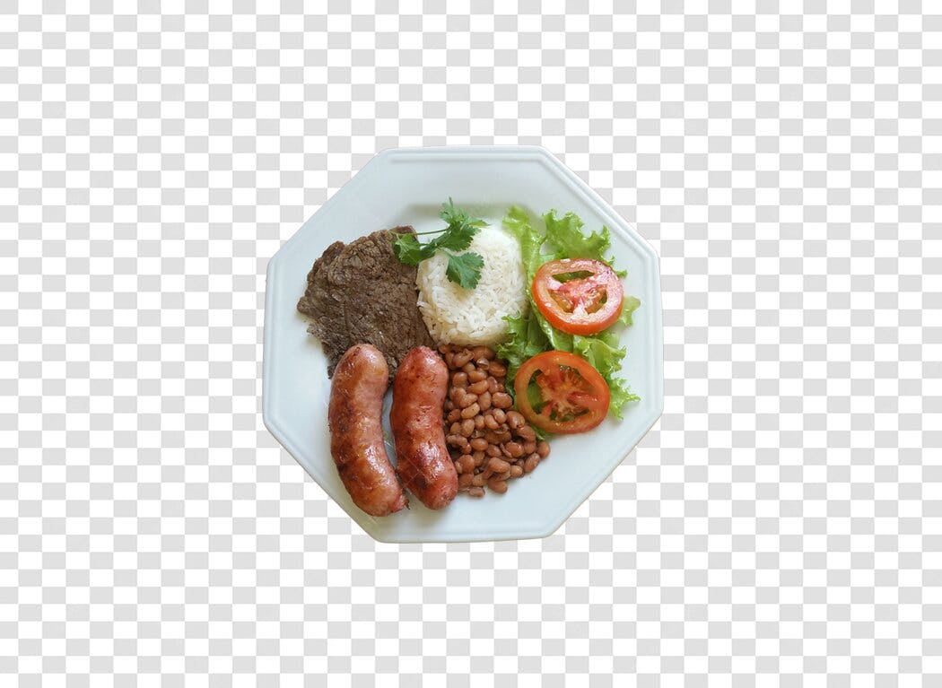 Prato de Comida Brasileira Completa PNG com fundo transparente