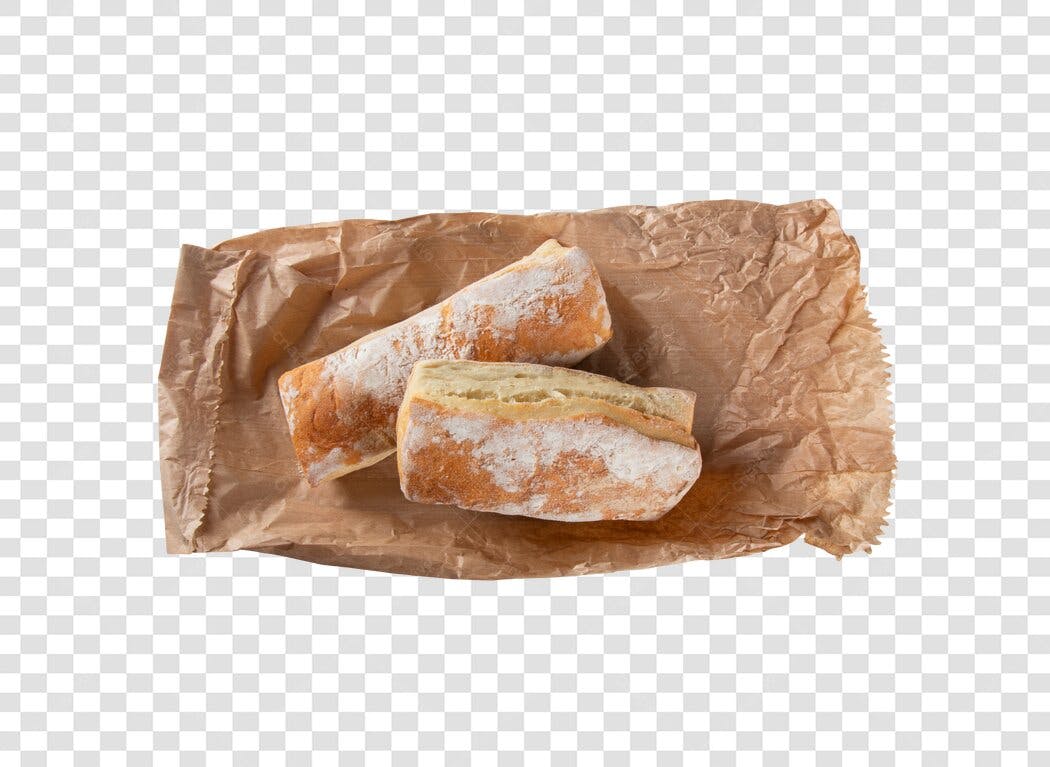 Imagem PNG Pães Ciabatta frescos na sacola de papel com fundo transparente