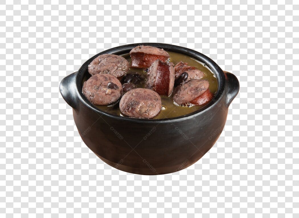 Cumbuca de Feijoada Completa Prato Típico Brasileiro PNG com fundo transparente