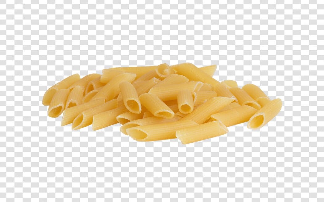 Comida Macarrão Penne Cru Amarelo PNG com fundo transparente