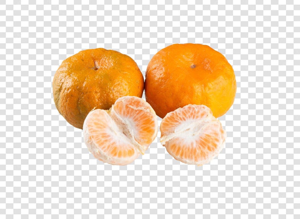 Imagem de Tangerinas Frescas Descascadas e Inteiras Laranja Vibrante PNG com fundo transparente