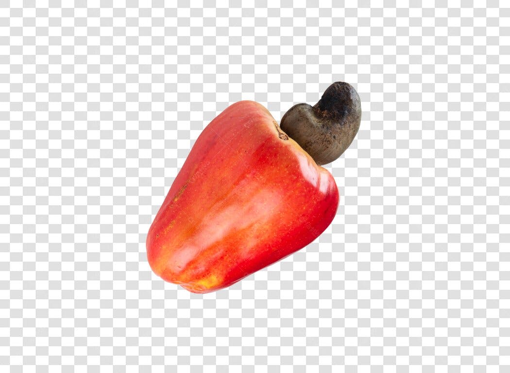 Recorte PNG Caju fruta e castanha vermelha fundo transparente
