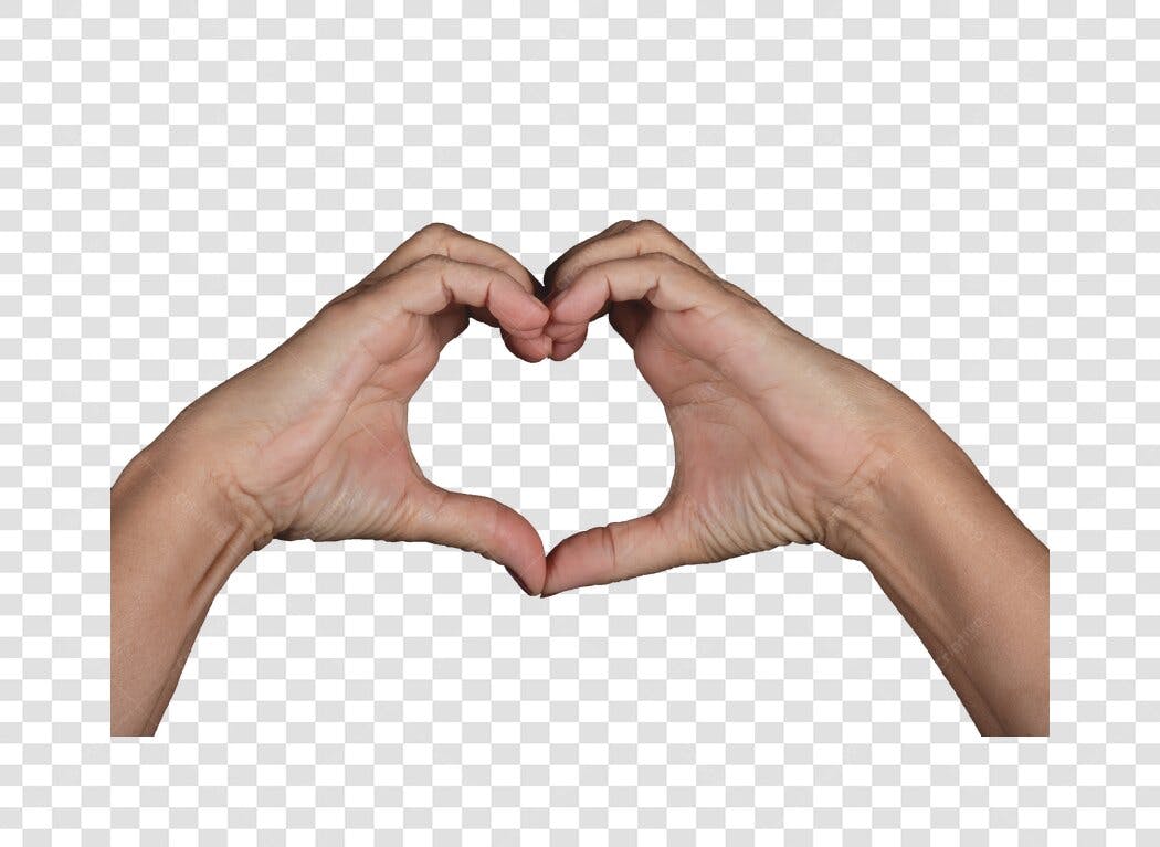 Gesto Mãos Coração Símbolo Amor Carinho PNG com fundo transparente