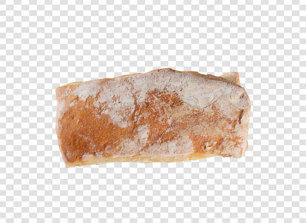 Pão Ciabatta rústico fresco com farinha PNG com fundo transparente