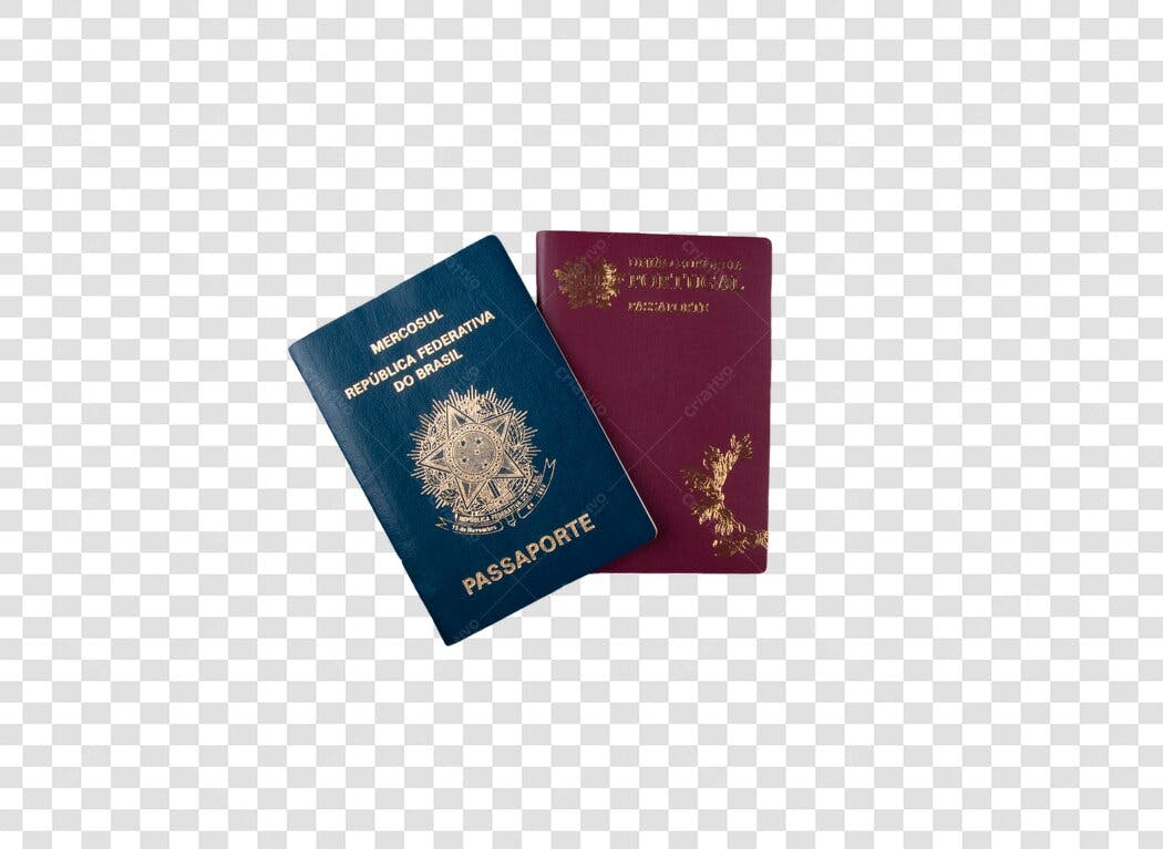 Passaportes Brasil Portugal Viagem Internacional Documentos PNG com fundo transparente