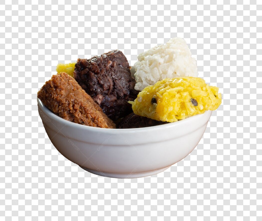 Imagem Doces Típicos Festa Junina Brasileiros em Tigela PNG com fundo transparente