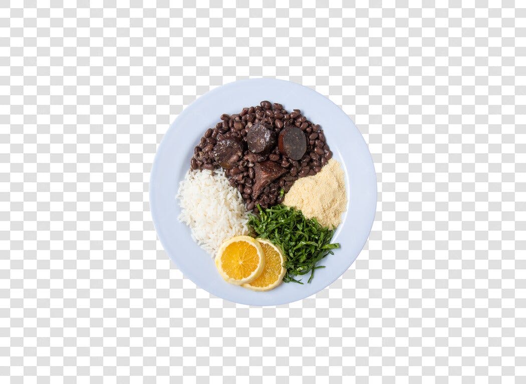 Prato de Comida Feijoada Brasileira completa PNG com fundo transparente