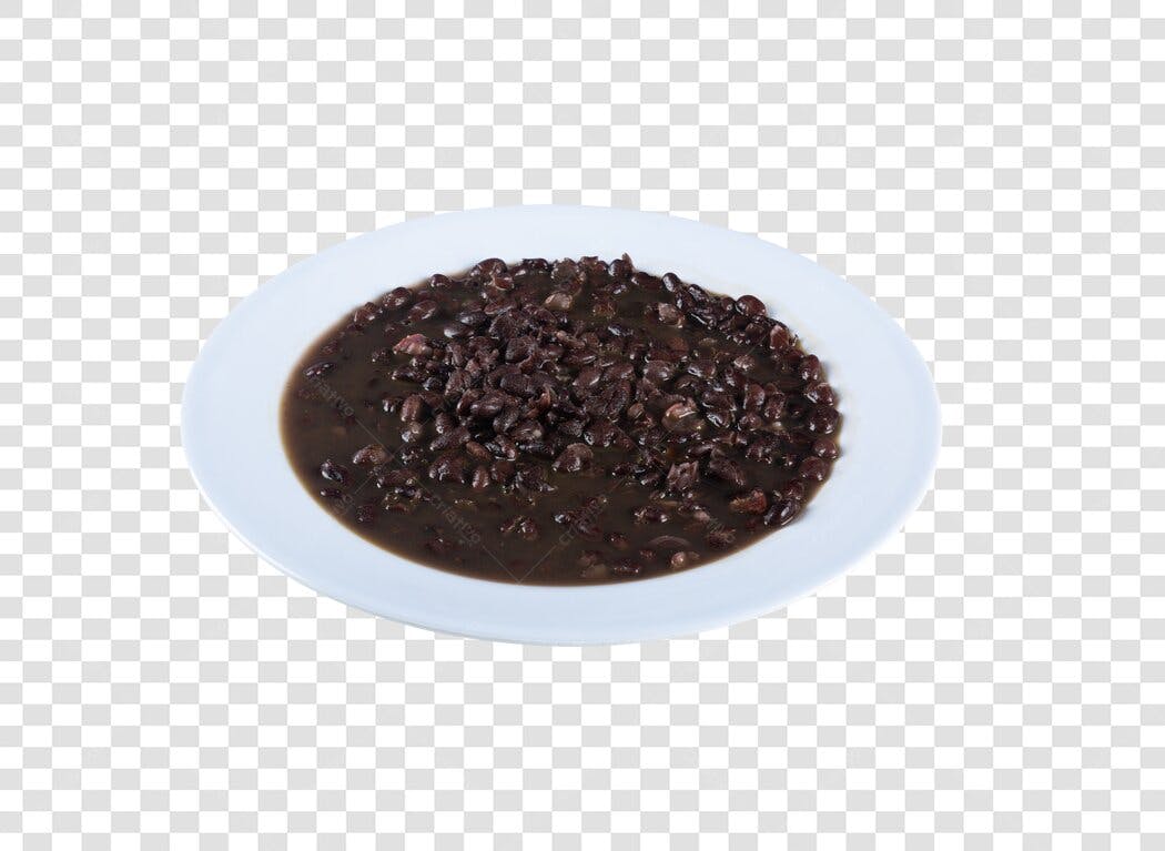 Prato de Feijão Preto Brasileiro PNG com fundo transparente