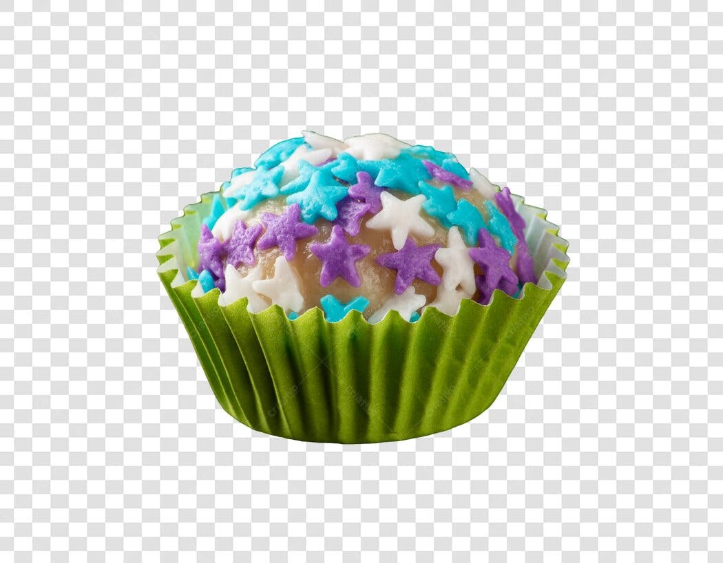 Elemento Gráfico Doce Brigadeiro Estrelado Festa Aniversário PNG com fundo transparente