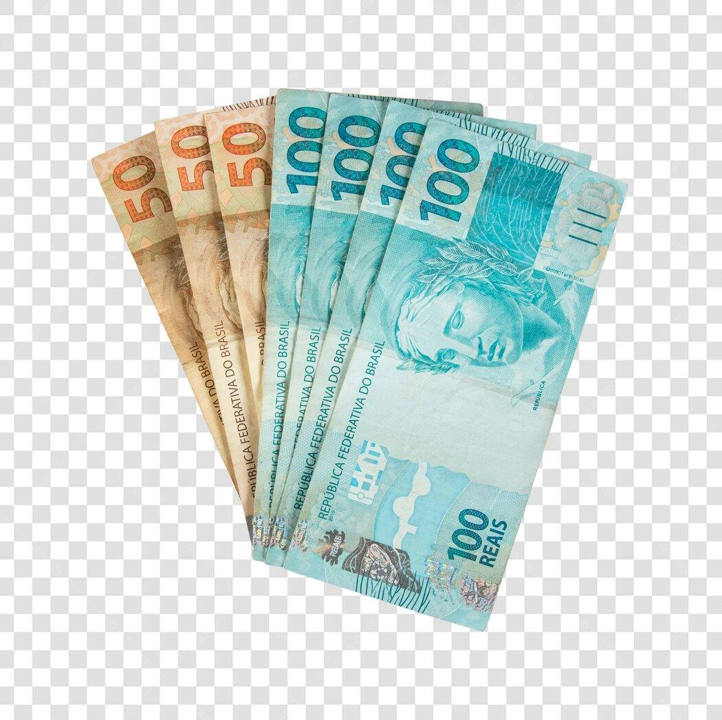 Ilustração Cédulas 50 e 100 Reais Brasileiros PNG com fundo transparente