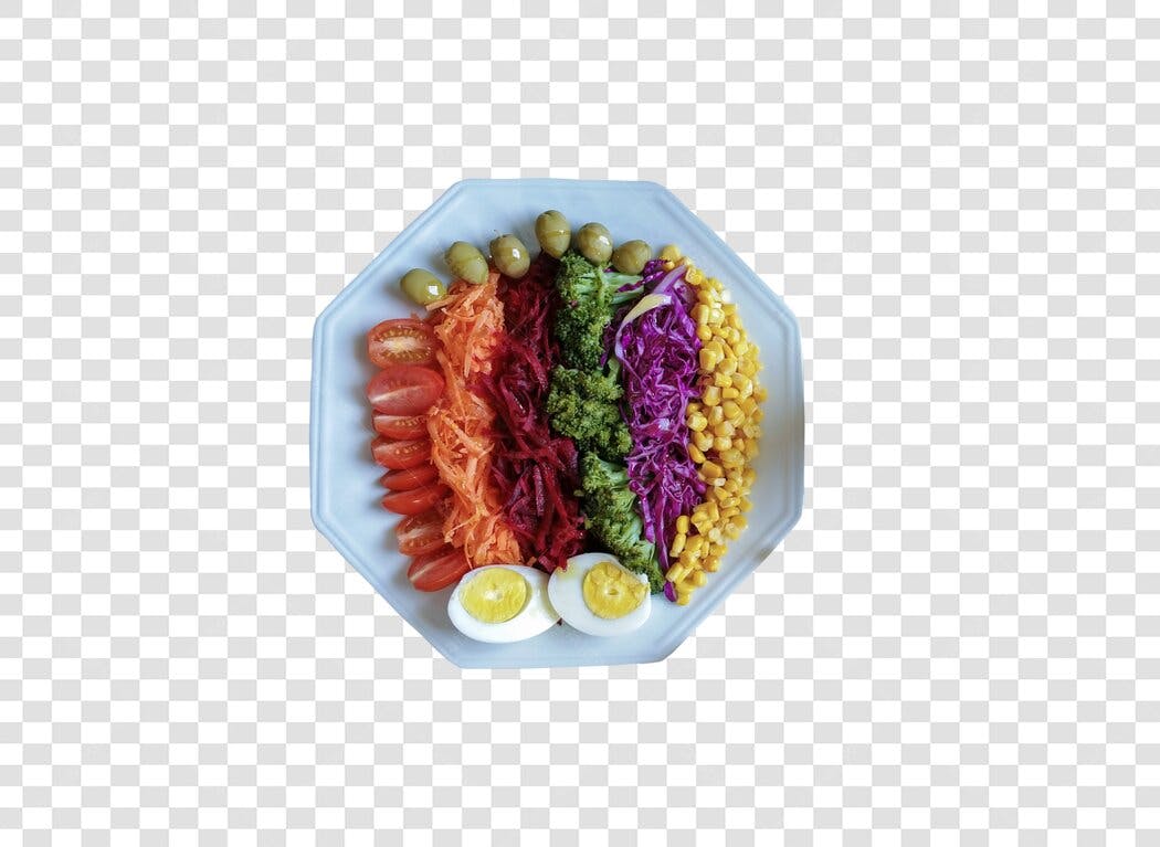 Imagem de Salada Saudável Vibrante com Ovos e Vegetais PNG com fundo transparente