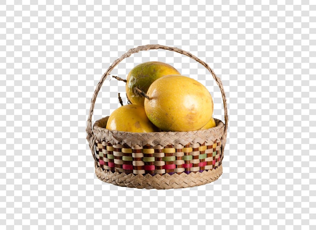 Cesta de Maracujás Frescos PNG com fundo transparente para alimentos saudáveis