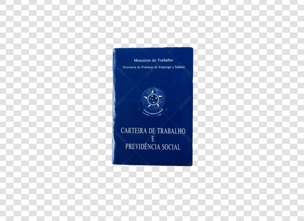 Documento Oficial Brasileiro Carteira de Trabalho e Previdência Social azul PNG com fundo transparente