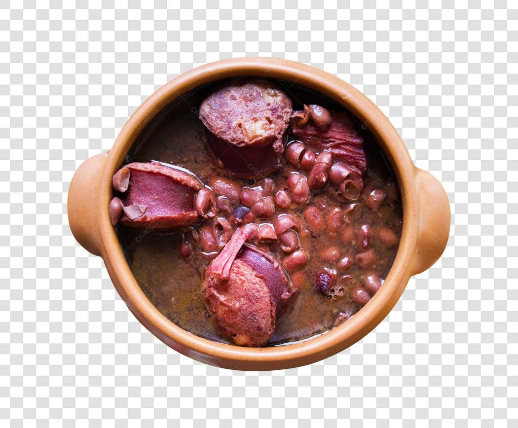 Foto de Feijoada Brasileira em panela de barro PNG com fundo transparente
