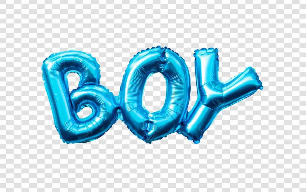 Gráfico de balões BOY azuis para chá de bebê PNG com fundo transparente