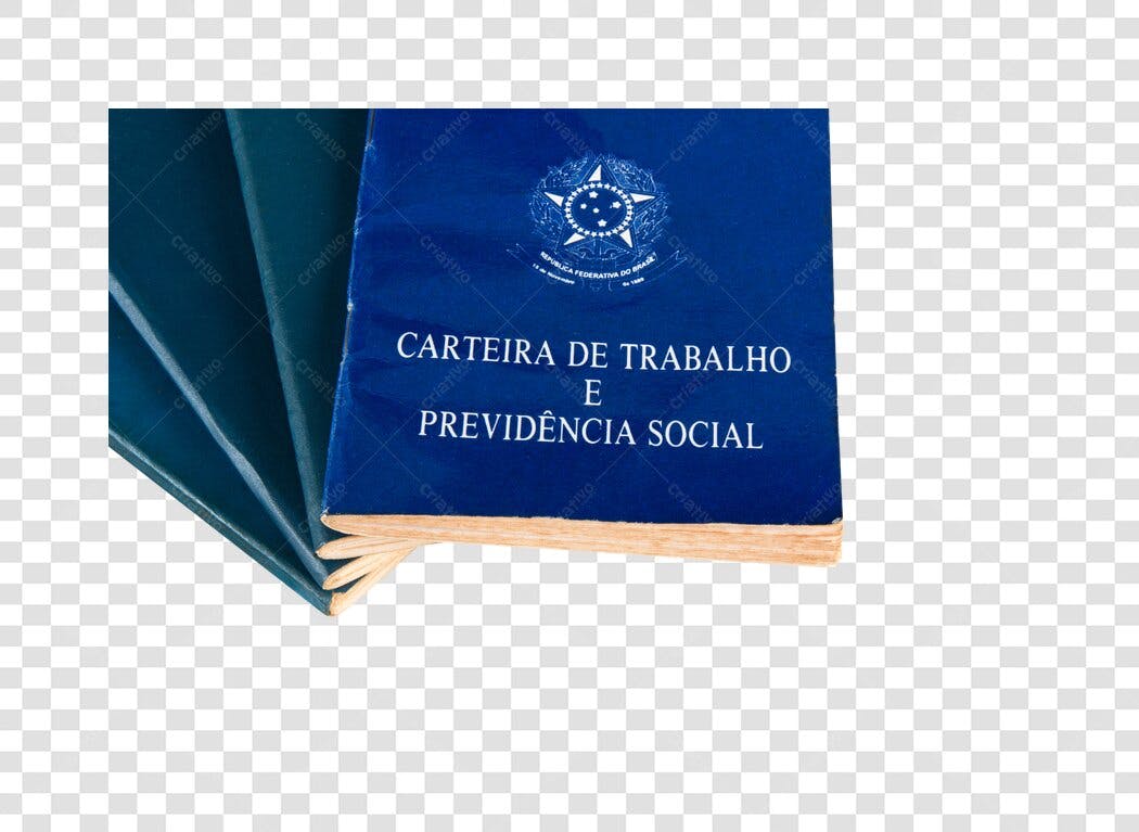Carteira de Trabalho e Previdência Social Brasil documento azul PNG com fundo transparente