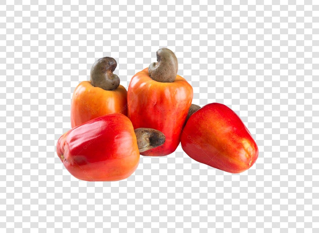 Imagem Caju Frutas Tropicais Frescas Vermelho Laranja PNG com fundo transparente