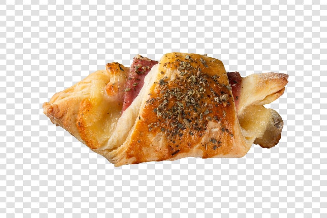 Delicioso folhado de presunto e queijo com orégano PNG com fundo transparente