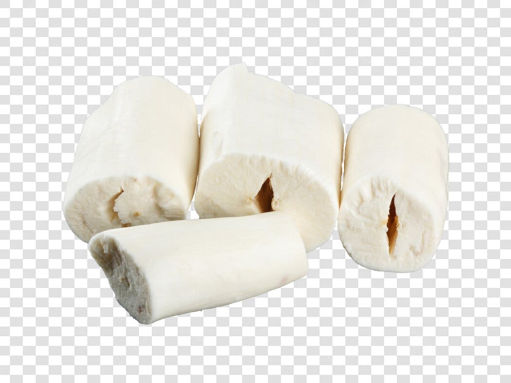Ingrediente Mandioca Crua Descascada Branca para Culinária PNG com fundo transparente
