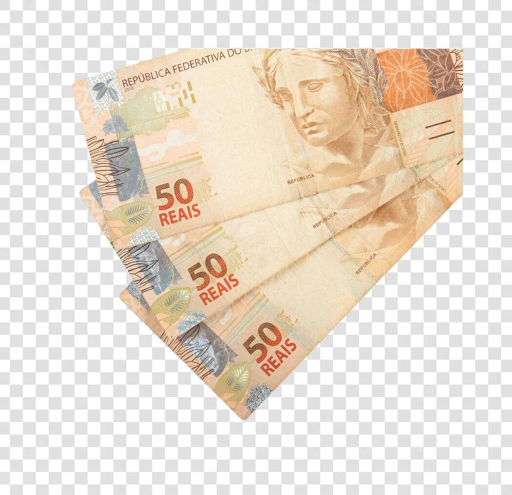 Imagem de Dinheiro Brasileiro Notas de 50 Reais PNG com fundo transparente