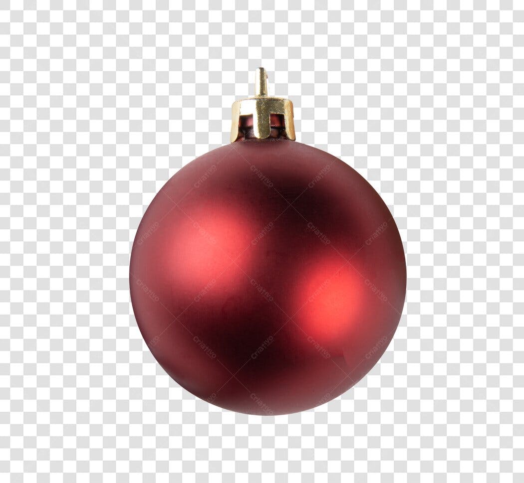 Decoração de Natal bola vermelha fosca PNG com fundo transparente