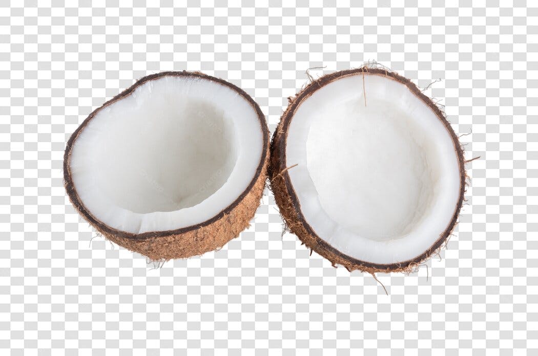 Elemento gráfico Coco Fresco Cortado Marrom e Branco PNG com fundo transparente