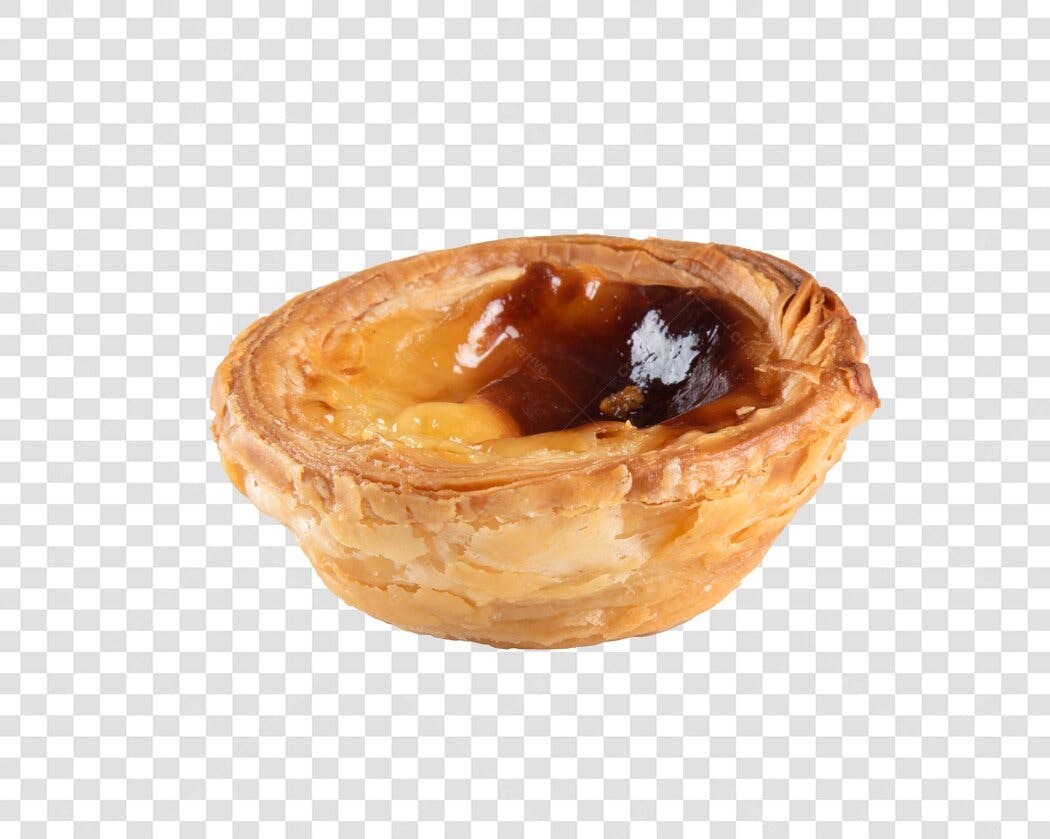Elemento Gráfico Pastel de Nata Crocante Dourado PNG com fundo transparente