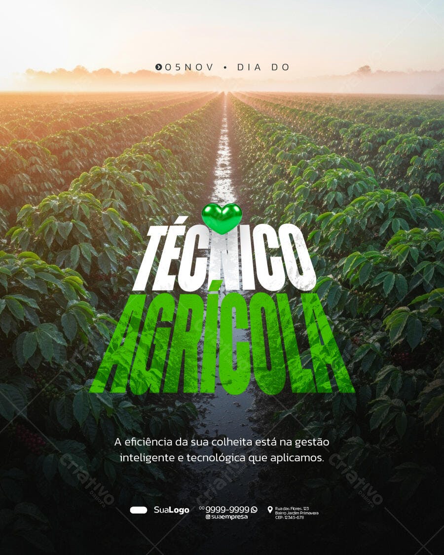 Flyer para Dia do Técnico Agrícola PSD Editável