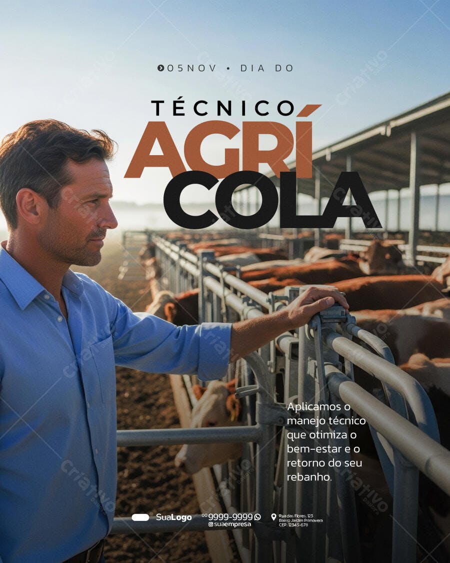 Flyer Dia do Técnico Agrícola PSD Editável