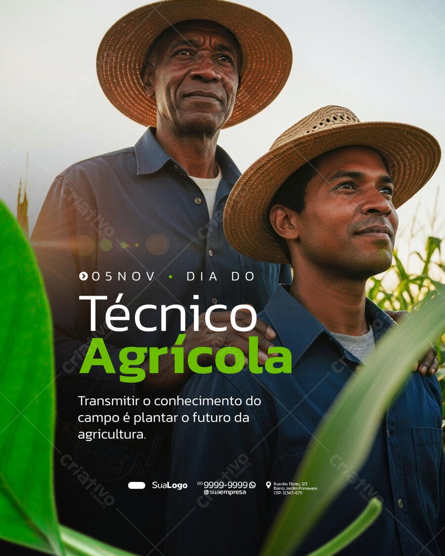 Flyer para Dia do Técnico Agrícola Psd Editável