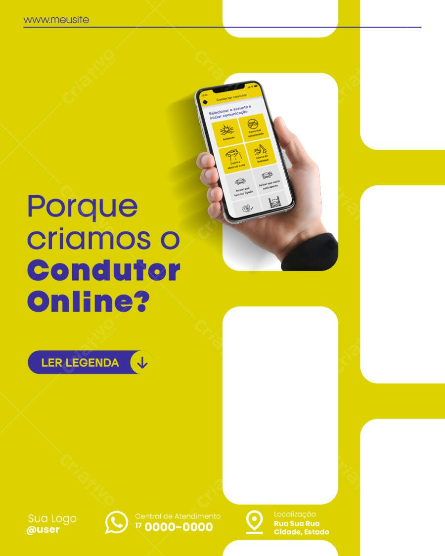 Flyer para Aplicativo Conductor Online PSD Editável