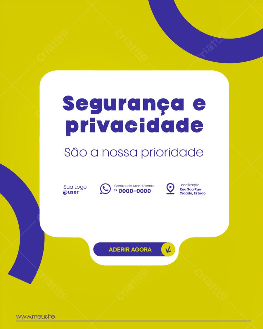 Flyer para Segurança e Privacidade Psd Editável