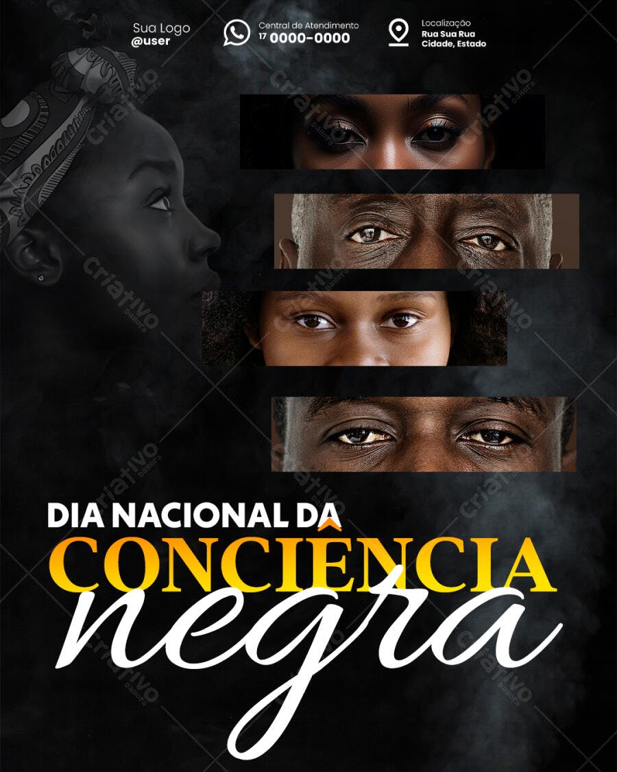 Flyer Consciência Negra Diversidade Psd Editável
