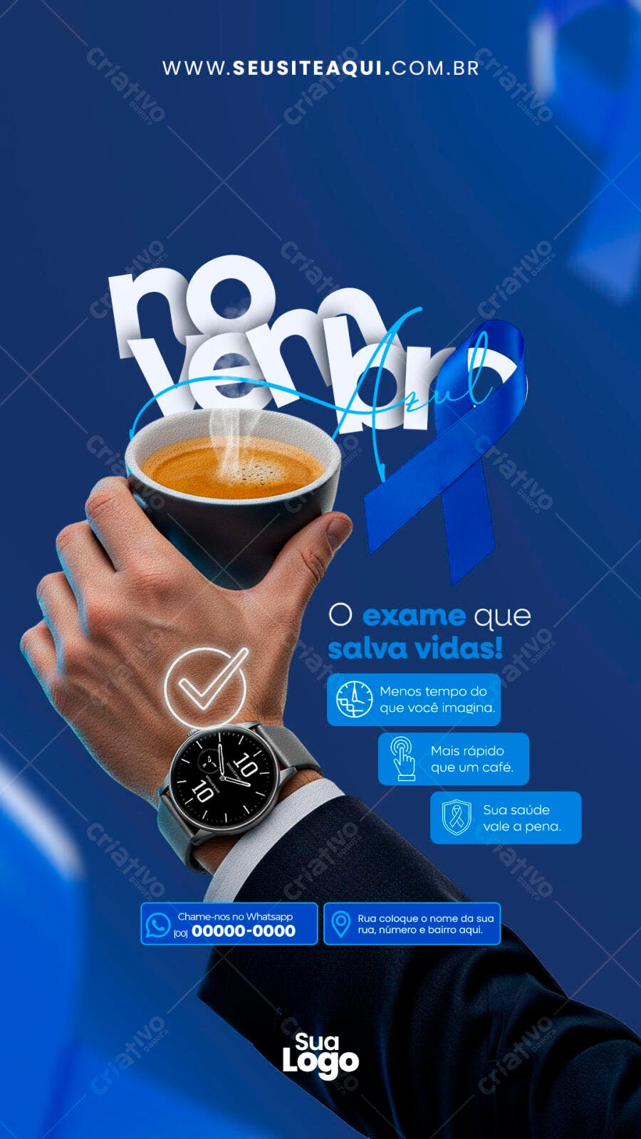 Flyer Novembro Azul PSD Editável