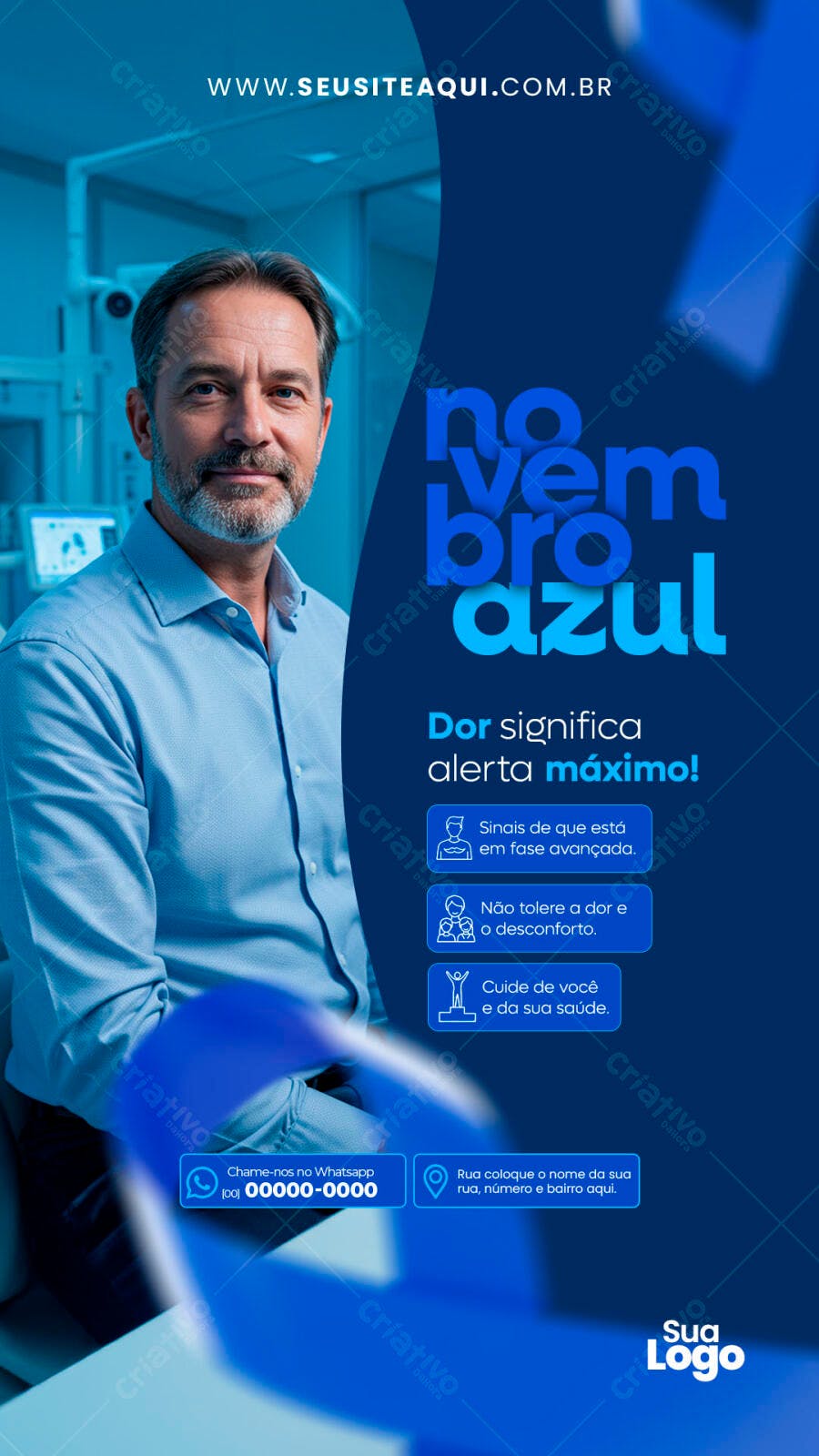 Flyer Novembro Azul PSD Editável