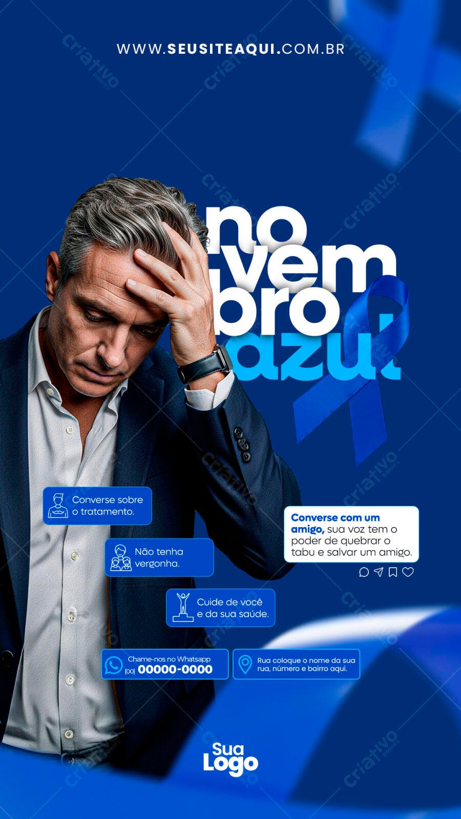Flyer Novembro Azul Conscientização PSD Editável