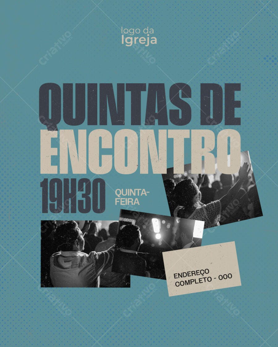 Flyer para Encontro de Igreja Quintas de Encontro PSD Editável