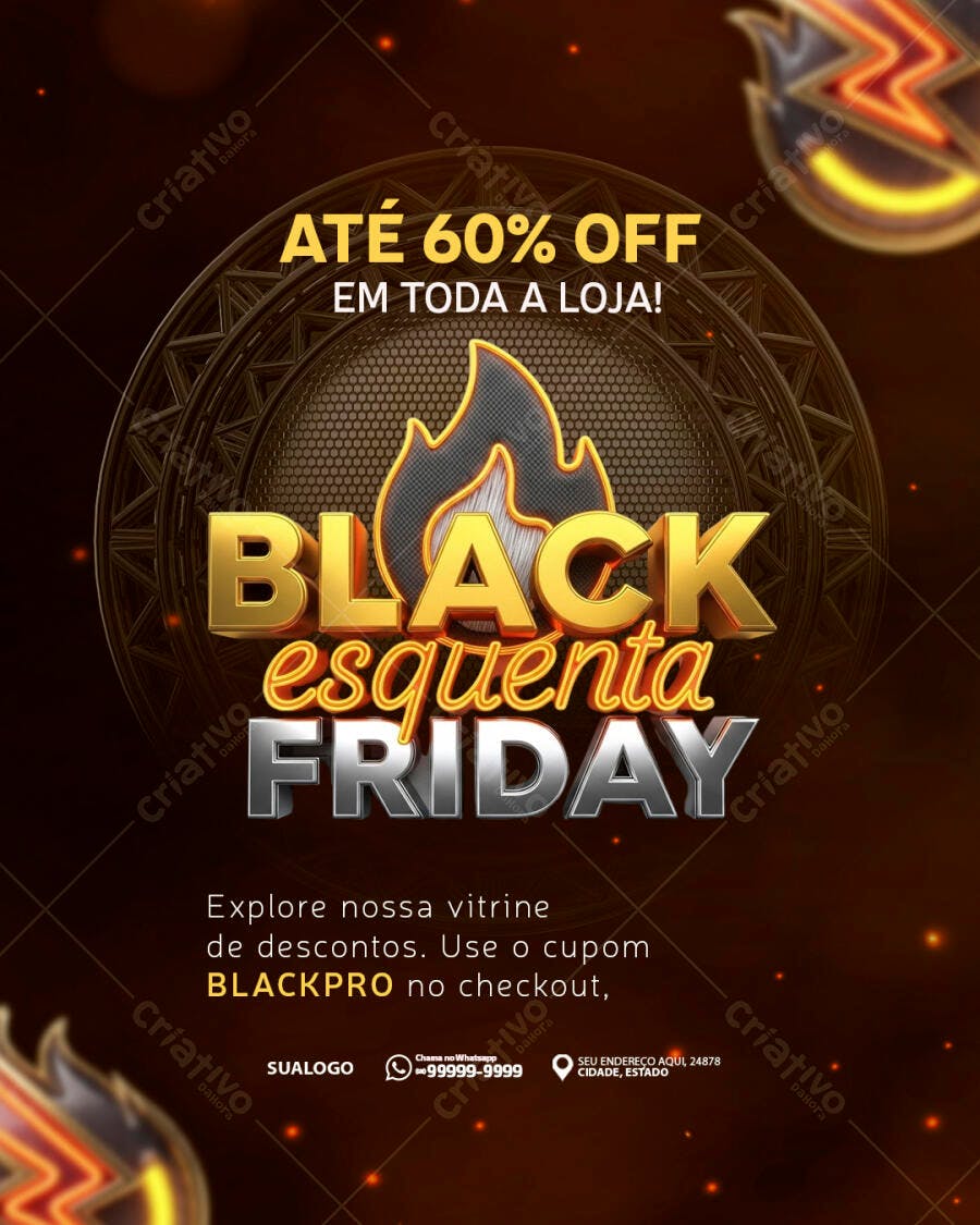Flyer para Black Esquenta Friday PSD Editável