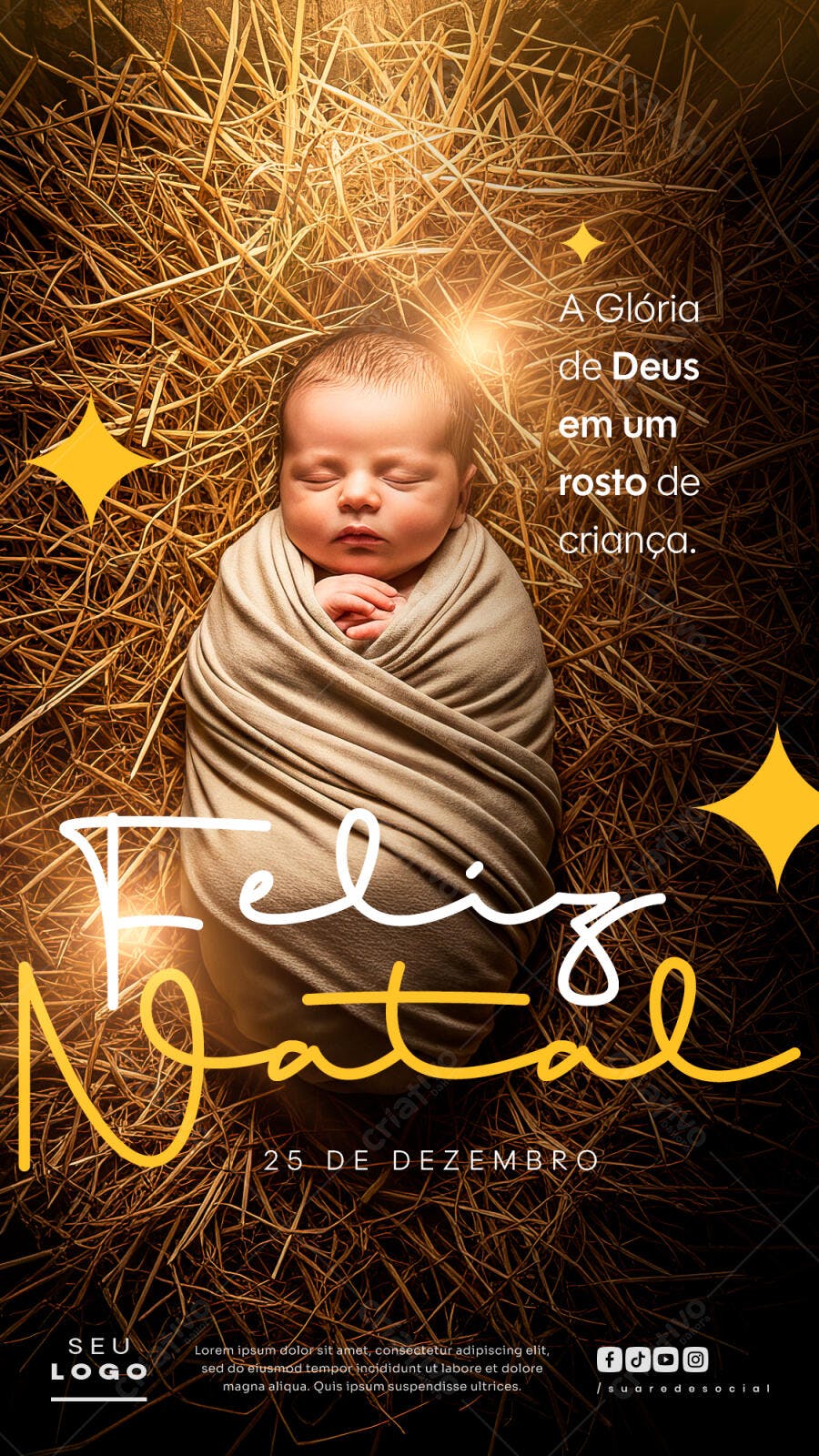 Post Redes Sociais para Natal Sagrado PSD Editável