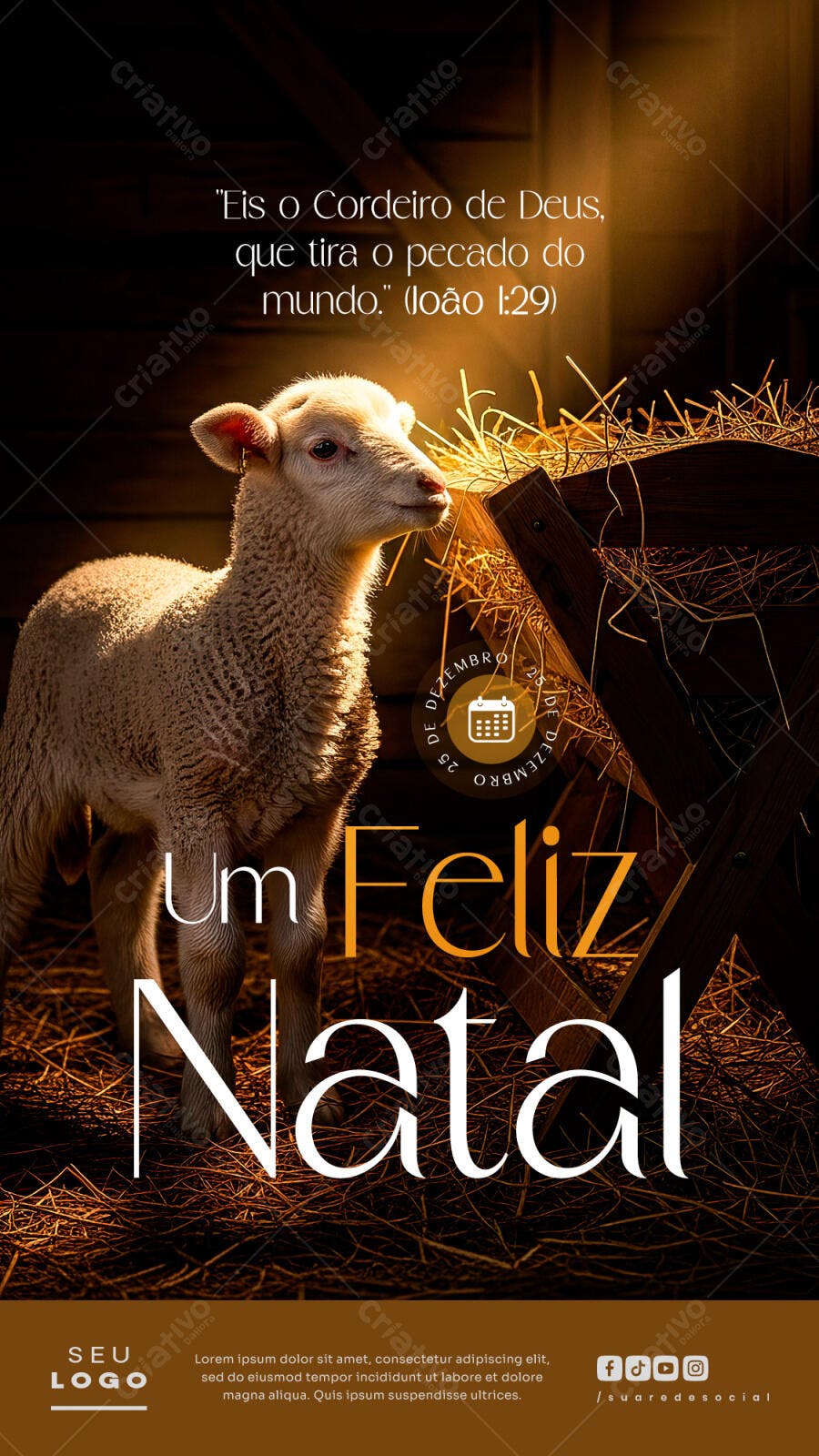 Flyer Natal Cordeiro de Deus PSD Editável