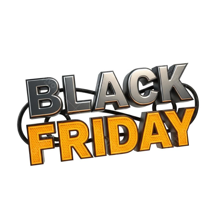 Gráfico 3D Black Friday Vendas Novembro Prata Laranja PNG com fundo transparente