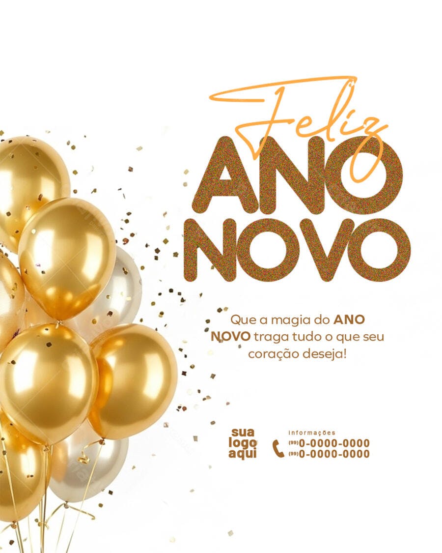 Flyer de Ano Novo PSD Editável