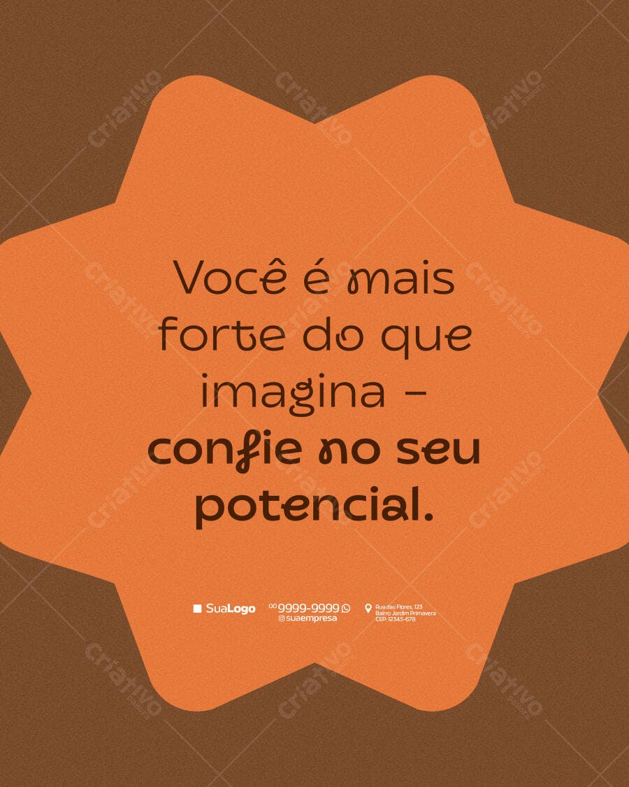 Post para Redes Sociais com Citação Motivacional PSD Editável
